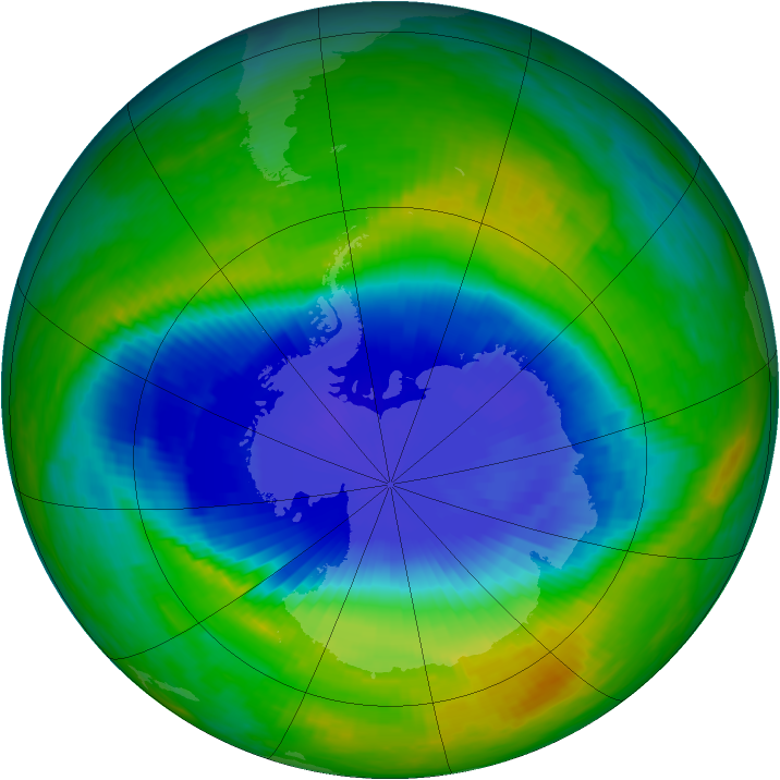 Antarctic ozone map for 20 November 1987